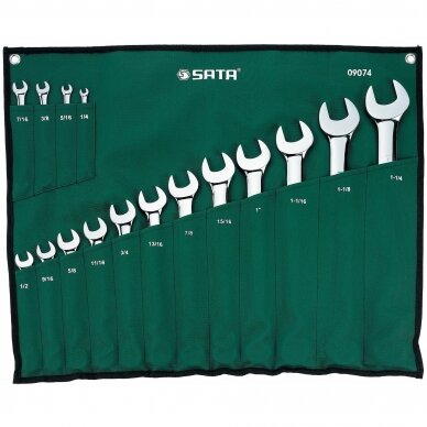 Combination wrench set 16pcs. (1/4"-1-1/4")